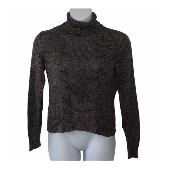 Corbin Collection 100% Silk Brown Blue Turtleneck Sweater Medium - Picture 15 of 16